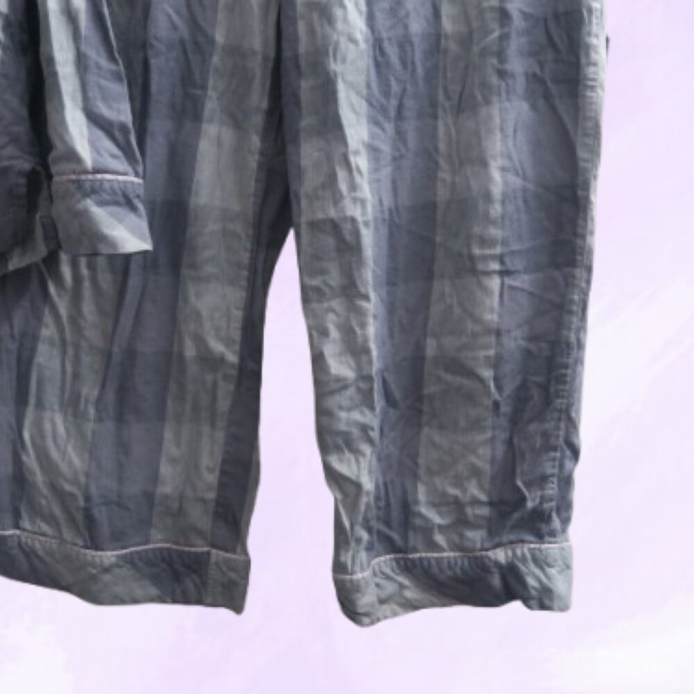 Victoria's Secret buffalo plaid pj pajamas sleepwear set in blue size large. - Picture 9 of 14